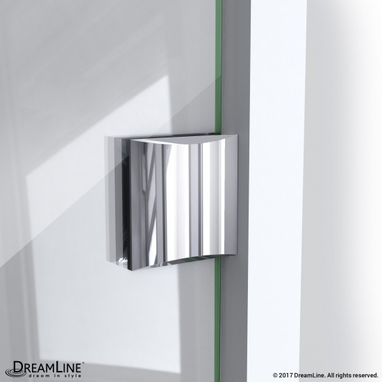 Prism Lux 40 3/8 in. x 72 in. Fully Frameless Neo-Angle Hinged Shower Enclosure in Chrome