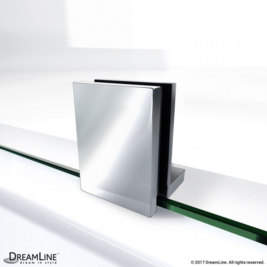 Prism Lux 40 3/8 in. x 72 in. Fully Frameless Neo-Angle Hinged Shower Enclosure in Chrome