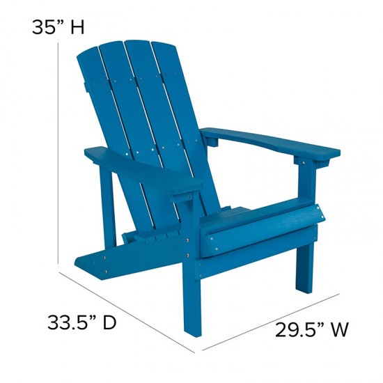 Charlestown All-Weather Adirondack Chair in Blue Faux Wood