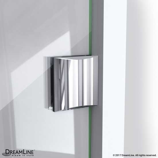 Prism Lux 40 3/8 in. x 72 in. Fully Frameless Neo-Angle Hinged Shower Enclosure in Satin Black