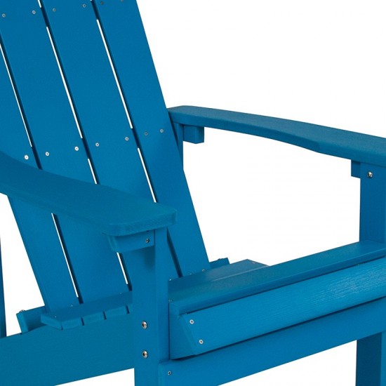 Charlestown All-Weather Adirondack Chair in Blue Faux Wood