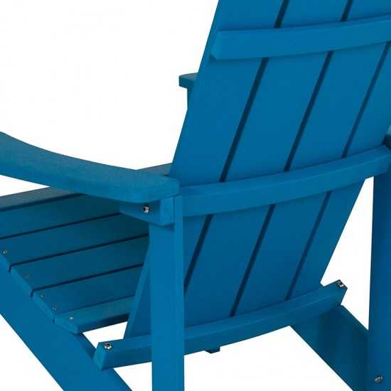 Charlestown All-Weather Adirondack Chair in Blue Faux Wood