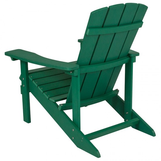 Charlestown All-Weather Adirondack Chair in Green Faux Wood