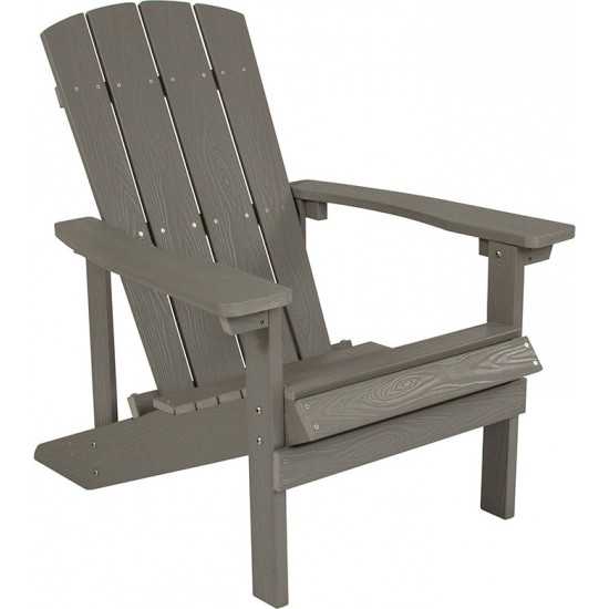 Charlestown All-Weather Adirondack Chair in Gray Faux Wood