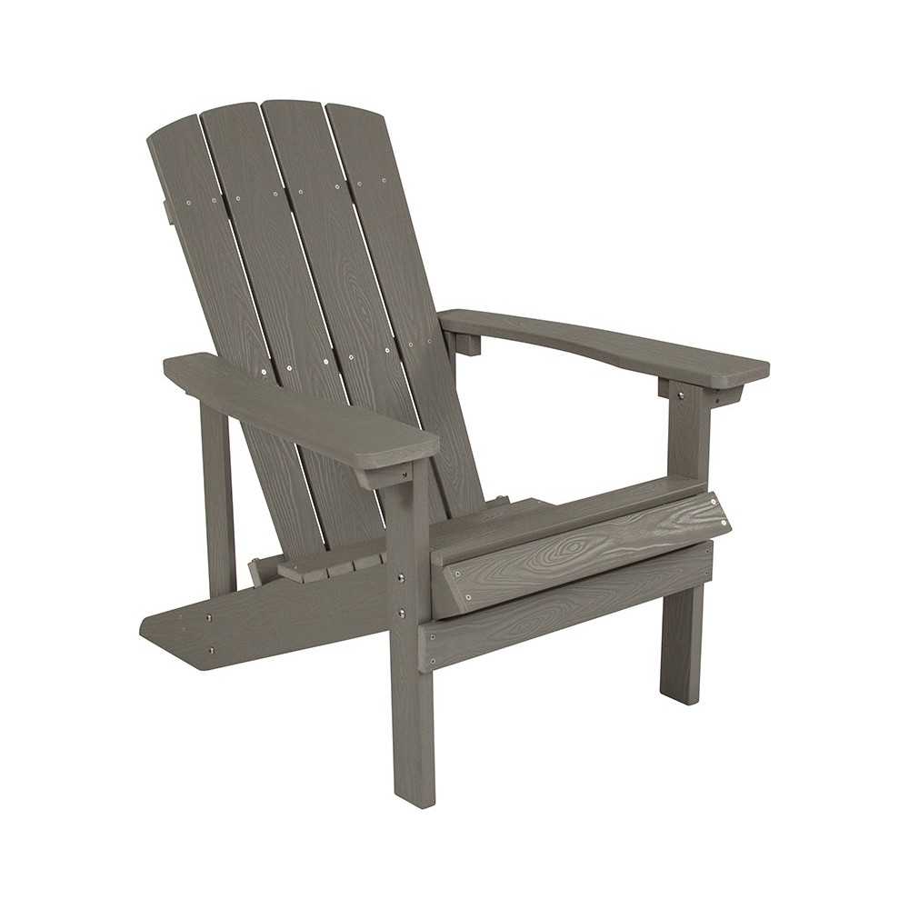 Charlestown All-Weather Adirondack Chair in Gray Faux Wood