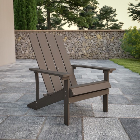 Charlestown All-Weather Adirondack Chair in Gray Faux Wood