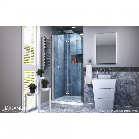 Aqua Fold 33 1/2 in. W x 72 in. H Frameless Bi-Fold Shower Door in Chrome