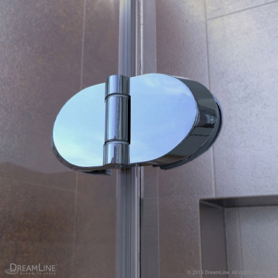 Aqua Fold 33 1/2 in. W x 72 in. H Frameless Bi-Fold Shower Door in Chrome