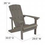 Charlestown All-Weather Adirondack Chair in Gray Faux Wood