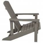 Charlestown All-Weather Adirondack Chair in Gray Faux Wood