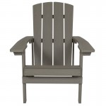 Charlestown All-Weather Adirondack Chair in Gray Faux Wood