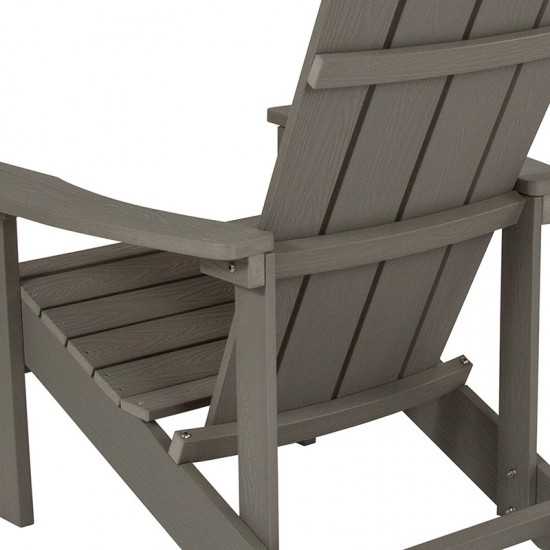 Charlestown All-Weather Adirondack Chair in Gray Faux Wood