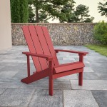 Charlestown All-Weather Adirondack Chair in Red Faux Wood