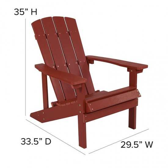 Charlestown All-Weather Adirondack Chair in Red Faux Wood