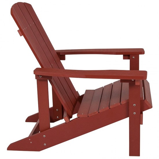 Charlestown All-Weather Adirondack Chair in Red Faux Wood