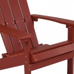 Charlestown All-Weather Adirondack Chair in Red Faux Wood