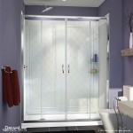 Visions 30 in. D x 60 in. W x 76 3/4 in. H Sliding Shower Door in Chrome with Left Drain White Base, Backwalls