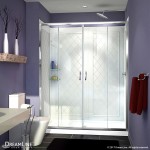 Visions 32 in. D x 60 in. W x 76 3/4 in. H Sliding Shower Door in Chrome with Center Drain White Base, Backwalls