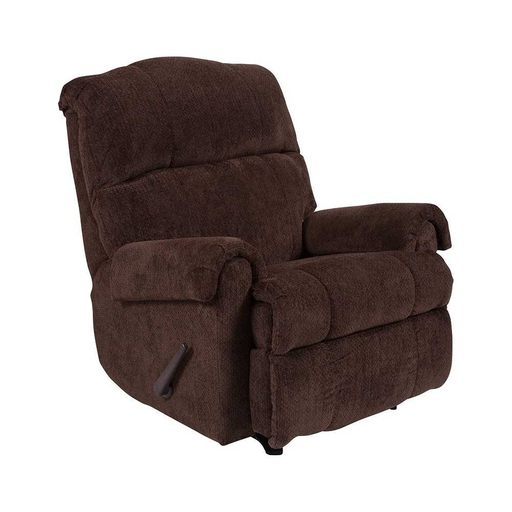 Contemporary Kelly Chocolate Super Soft Microfiber Rocker Recliner