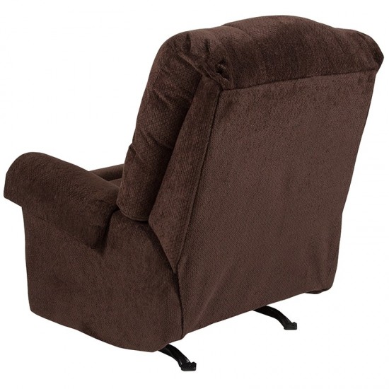 Contemporary Kelly Chocolate Super Soft Microfiber Rocker Recliner