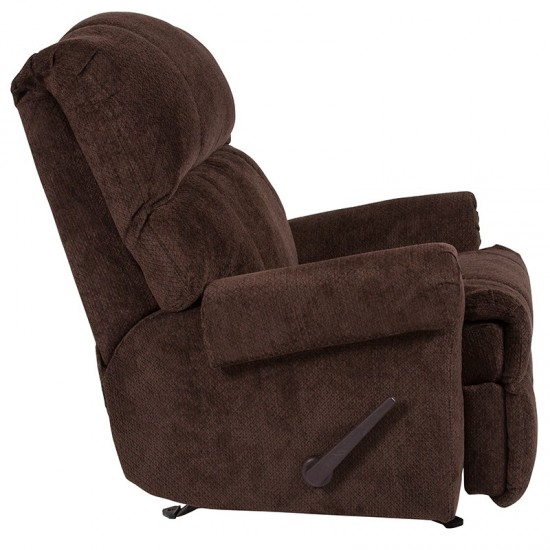 Contemporary Kelly Chocolate Super Soft Microfiber Rocker Recliner