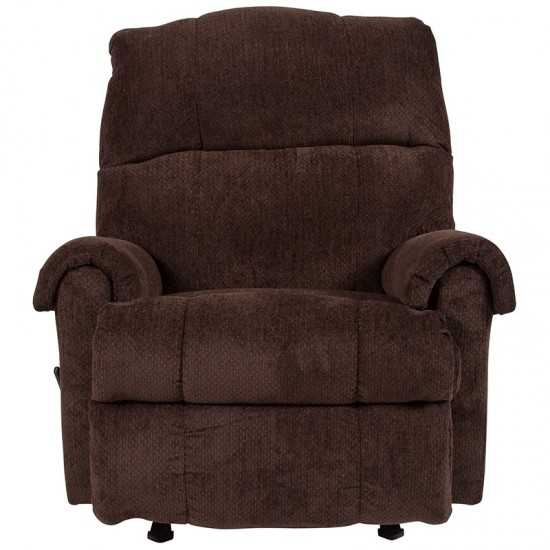 Contemporary Kelly Chocolate Super Soft Microfiber Rocker Recliner