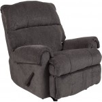 Contemporary Kelly Gray Super Soft Microfiber Rocker Recliner