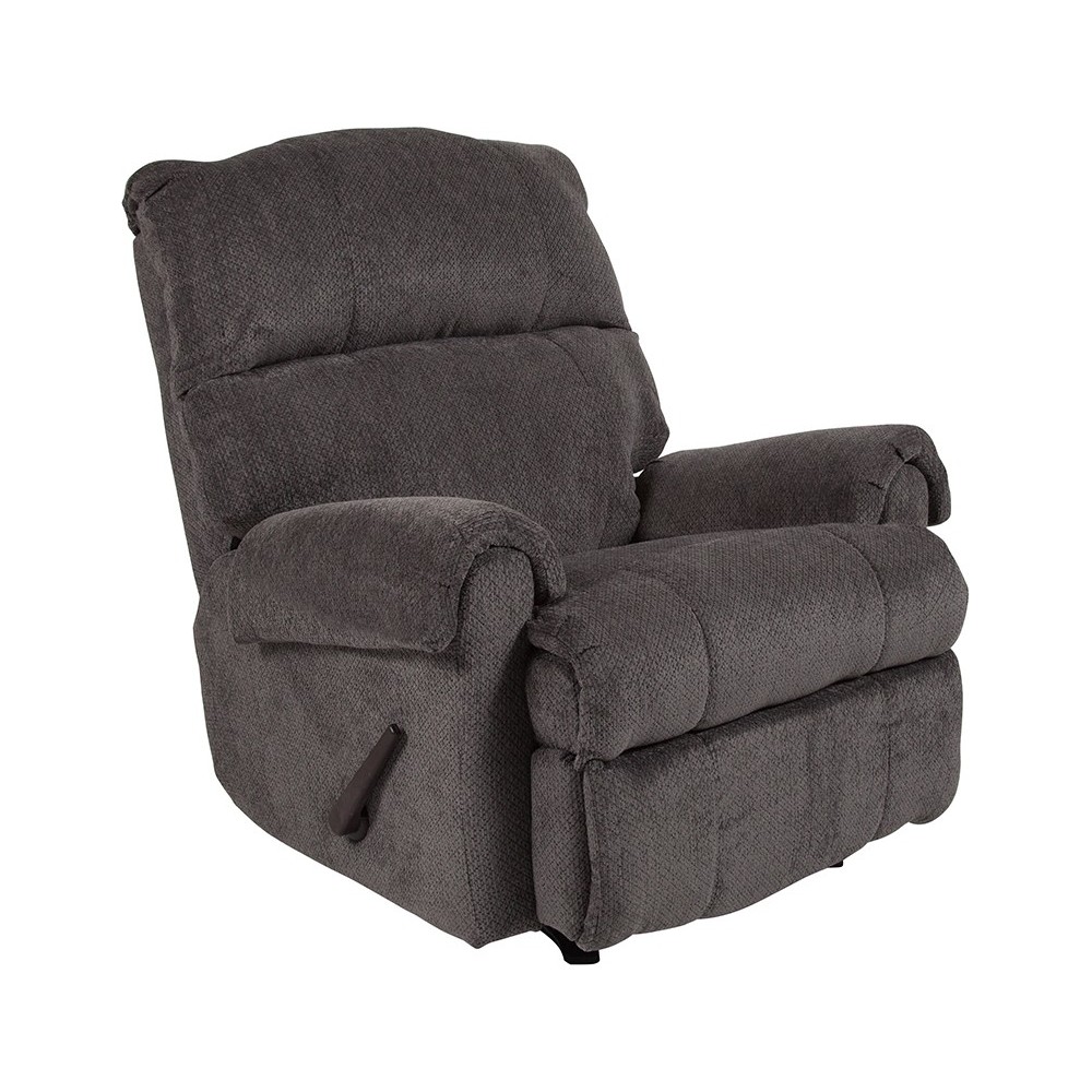 Contemporary Kelly Gray Super Soft Microfiber Rocker Recliner