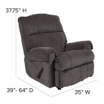 Contemporary Kelly Gray Super Soft Microfiber Rocker Recliner