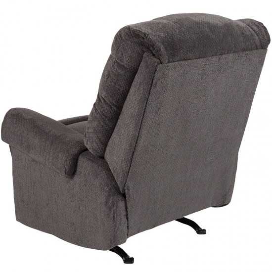 Contemporary Kelly Gray Super Soft Microfiber Rocker Recliner