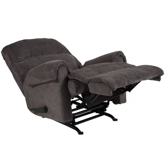 Contemporary Kelly Gray Super Soft Microfiber Rocker Recliner