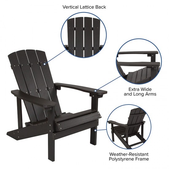 Charlestown All-Weather Adirondack Chair in Slate Gray Faux Wood