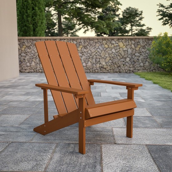 Charlestown All-Weather Adirondack Chair in Teak Faux Wood