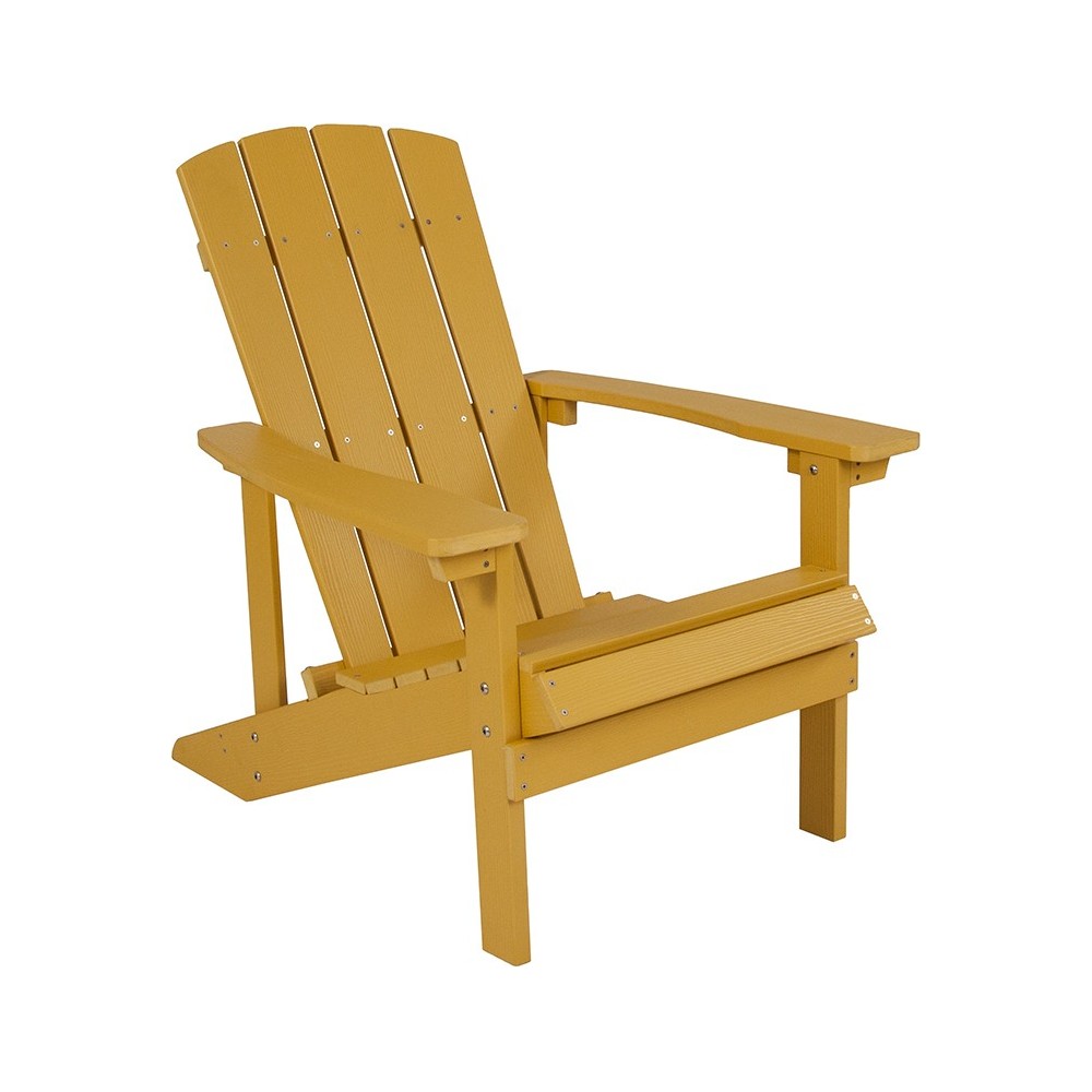 Charlestown All-Weather Adirondack Chair in Yellow Faux Wood Charlestown All-Weather Adirondack Chair in Yellow Faux Wood