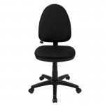 Mid-Back Black Fabric Multifunction Swivel Ergonomic Task Office Chair with Adjustable Lumbar Support