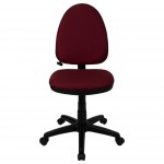 Mid-Back Burgundy Fabric Multifunction Swivel Ergonomic Task Office Chair with Adjustable Lumbar Support