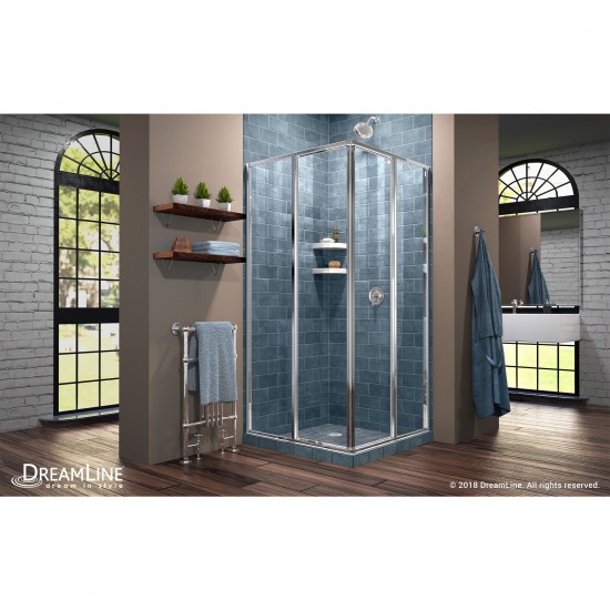 Cornerview 34 1/2 in. D x 34 1/2 in. W x 72 in. H Framed Sliding Shower Enclosure in Chrome