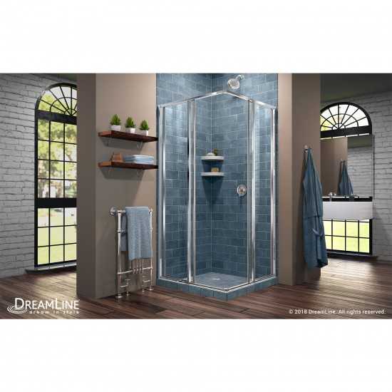 Cornerview 34 1/2 in. D x 34 1/2 in. W x 72 in. H Framed Sliding Shower Enclosure in Chrome