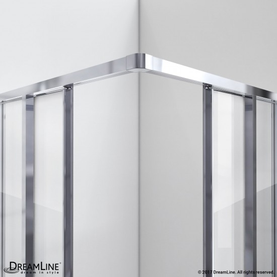 Cornerview 40 1/2 in. D x 40 1/2 in. W x 72 in. H Framed Sliding Shower Enclosure in Chrome