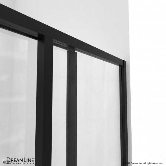 Cornerview 40 1/2 in. D x 40 1/2 in. W x 72 in. H Framed Sliding Shower Enclosure in Satin Black