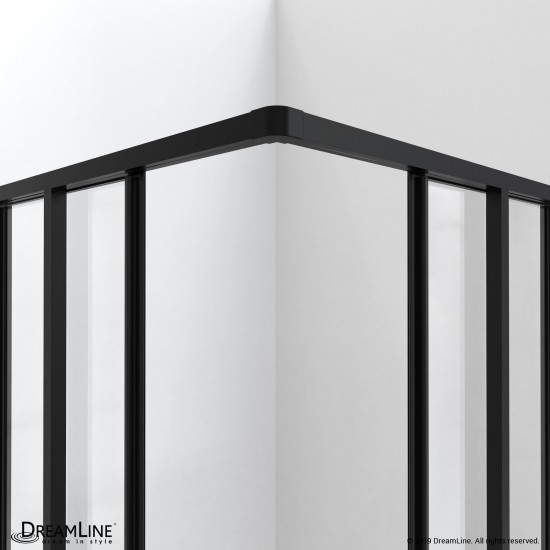 Cornerview 40 1/2 in. D x 40 1/2 in. W x 72 in. H Framed Sliding Shower Enclosure in Satin Black