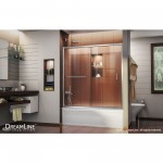 Infinity-Z 56-60 in. W x 58 in. H Semi-Frameless Sliding Tub Door, Clear Glass in Chrome