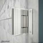 Unidoor 49-50 in. W x 72 in. H Frameless Hinged Shower Door with Support Arm in Chrome