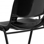 Black Ergonomic Shell Chair with Right Handed Flip-Up Tablet Arm