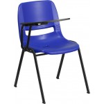 Blue Ergonomic Shell Chair with Right Handed Flip-Up Tablet Arm