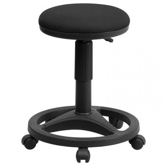 Black Ergonomic Stool with Foot Ring