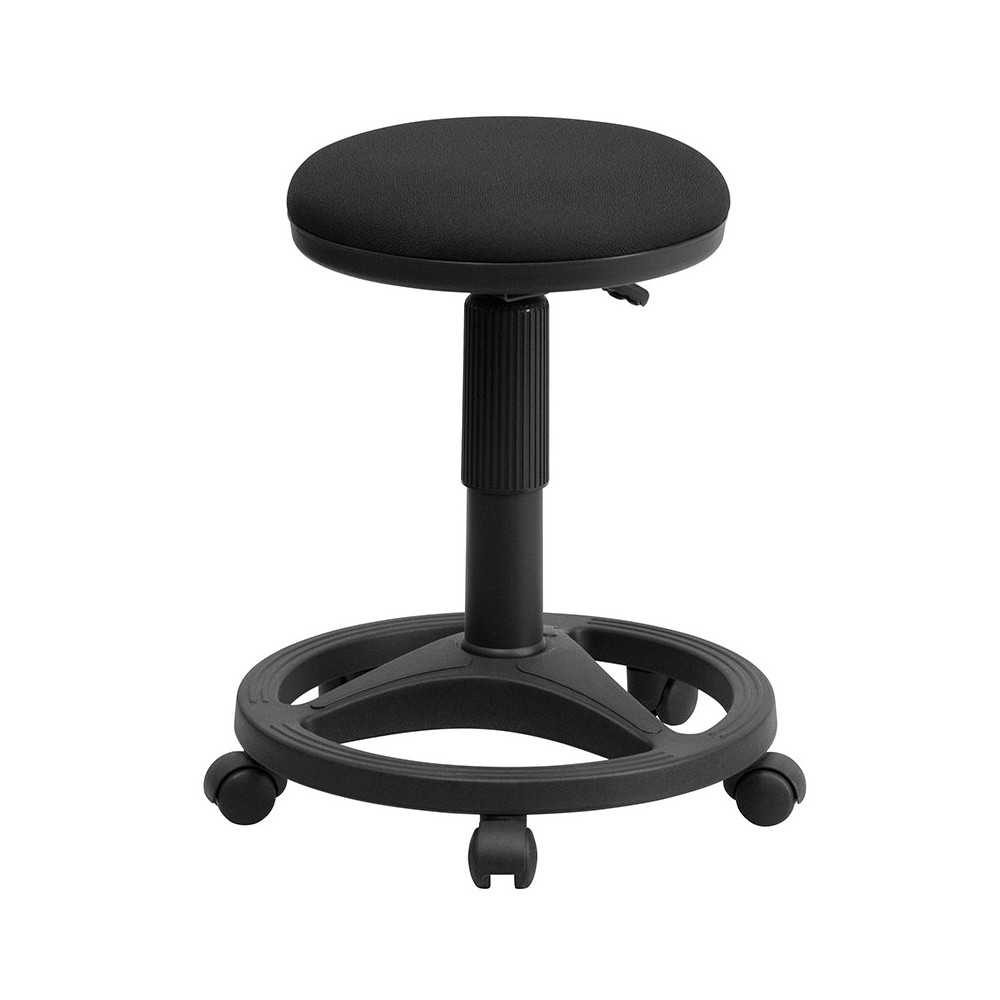 Black Ergonomic Stool with Foot Ring