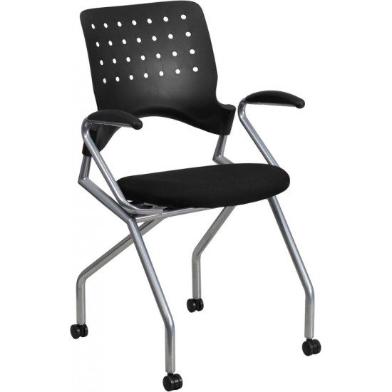 Galaxy Mobile Nesting Chair with Arms and Black Fabric Seat