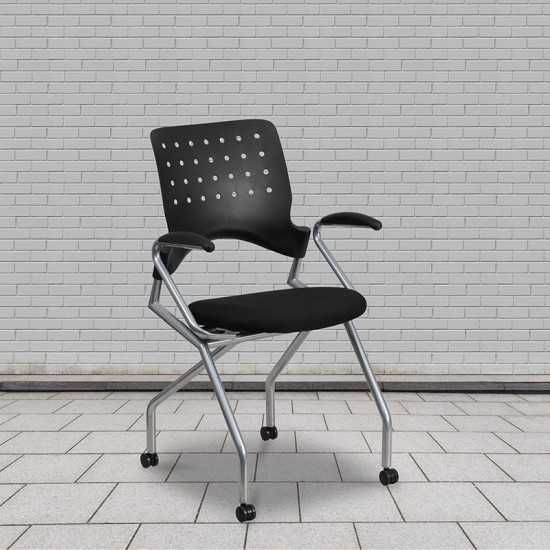 Galaxy Mobile Nesting Chair with Arms and Black Fabric Seat