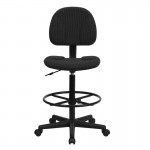 Black Patterned Fabric Drafting Chair (Cylinders: 22.5''-27''H or 26''-30.5''H)